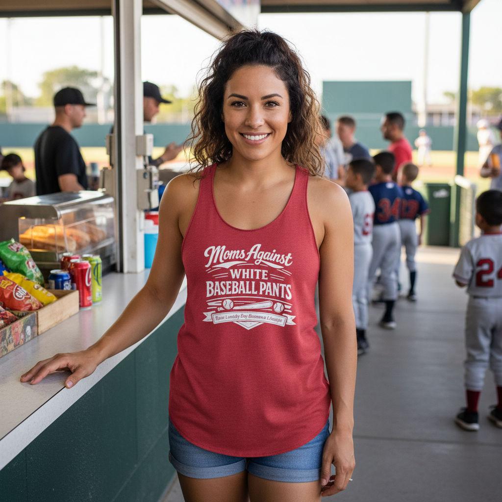Moms Against White Baseball Pants Tank