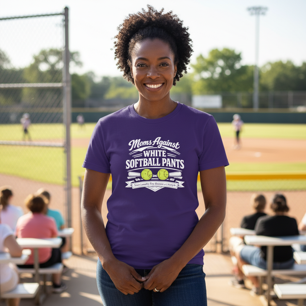Moms Against White Softball Pants Tee