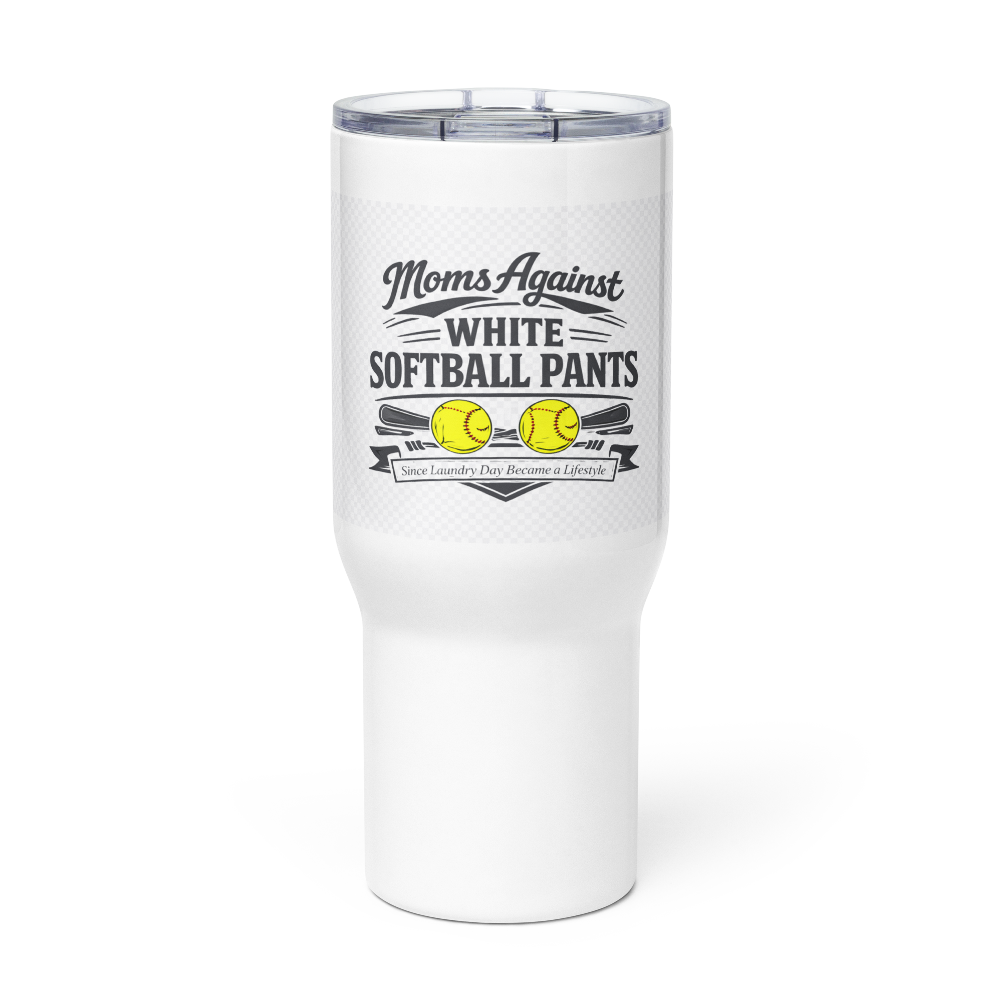 Mom's Against White Softball Pants Tumbler