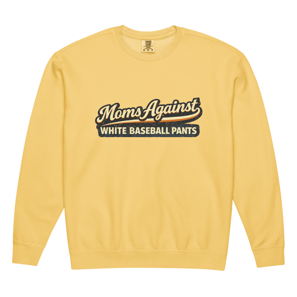 Moms Against White Baseball Pants Vintage Crew