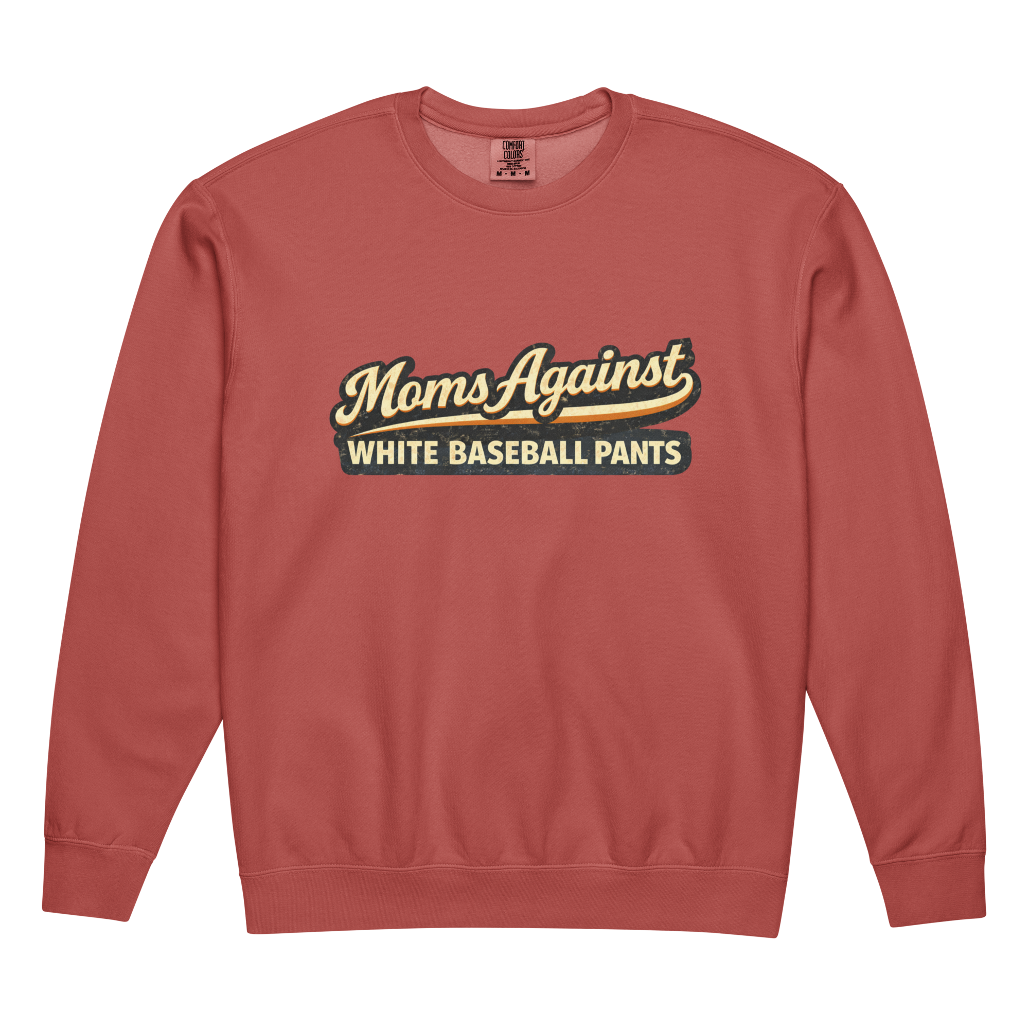 Moms Against White Baseball Pants Vintage Crew