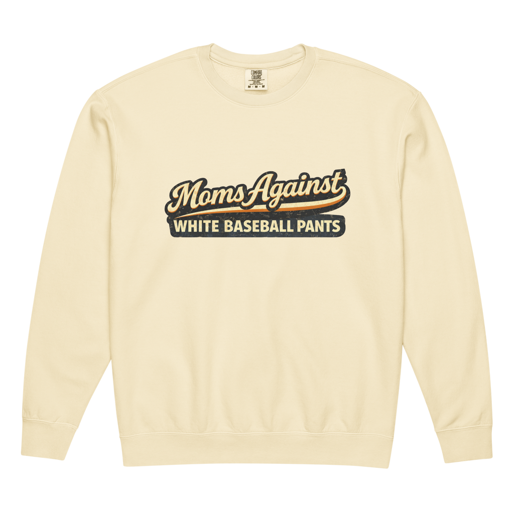 Moms Against White Baseball Pants Vintage Crew