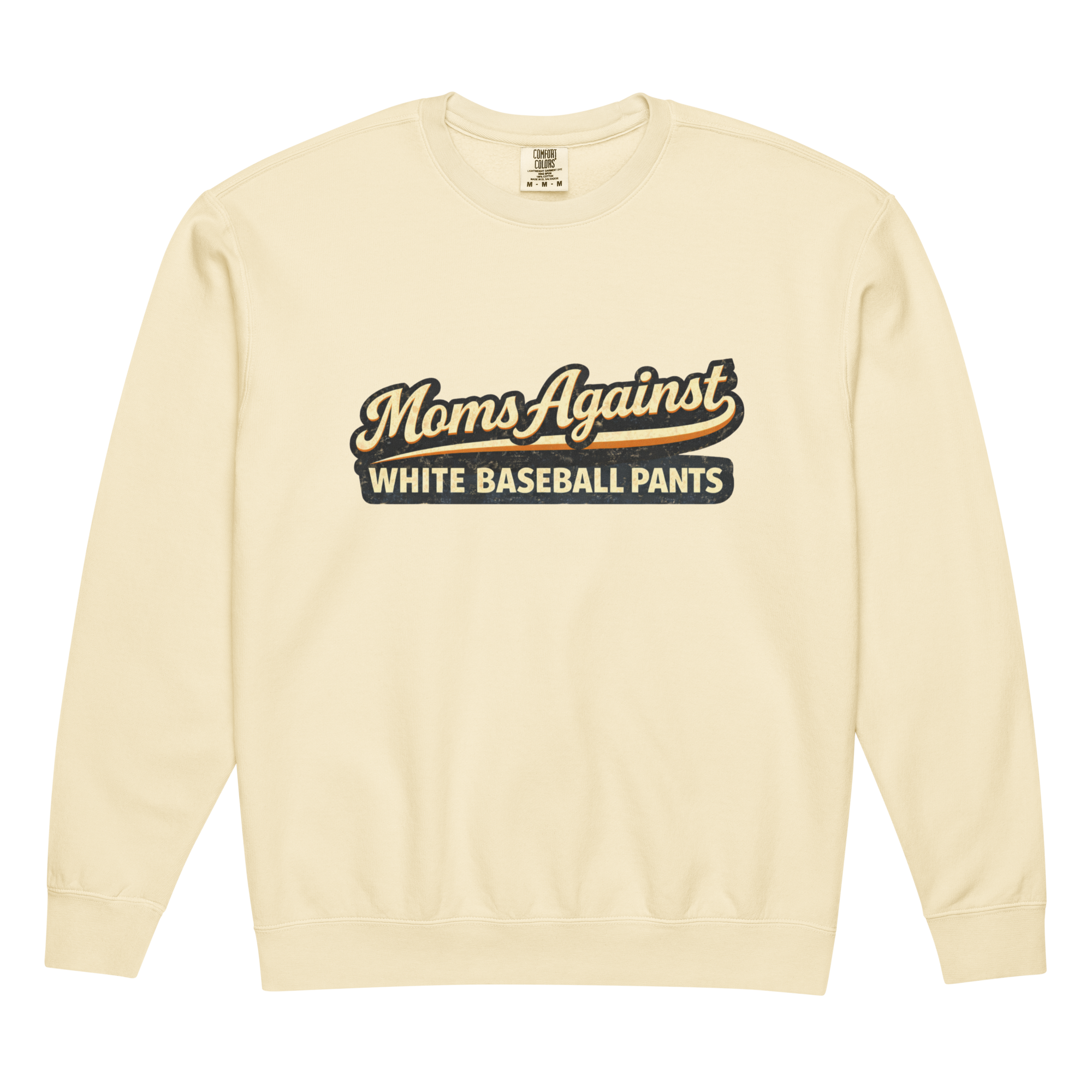 Moms Against White Baseball Pants Vintage Crew